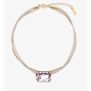 Corvana The Gem Choker Necklace Yellow Gold Finish Light Pink